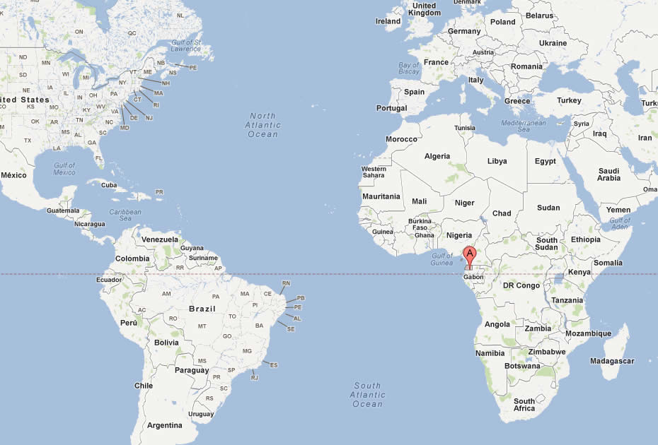 carte du Guinee Equatoriale monde